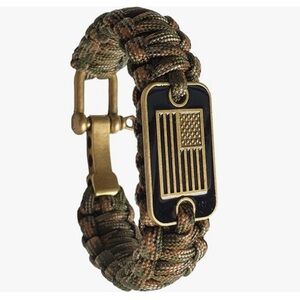 Patriotic American flag tactical paracord men’s/women’s bracelet bronze flag